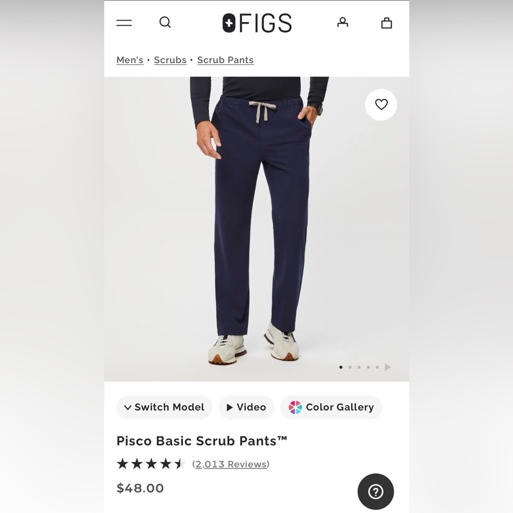 Figs Navy Pisco Basic Scrub Pants - image 1